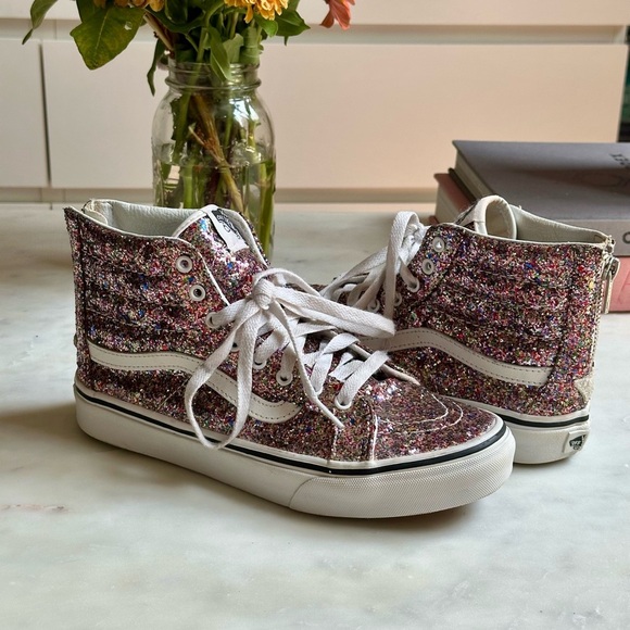 Vans Sk8-Hi Slim Zip Chunky Glitter Sneakers - Picture 1 of 7